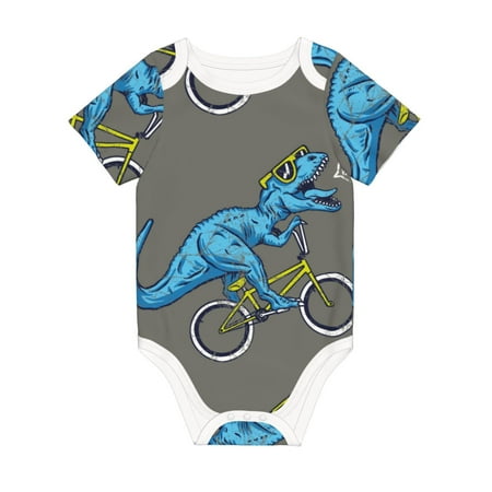 

Matuu Fun Riding Dinosaur for Baby Short-Sleeve Bodysuit Soft Cotton Comfortable and Breathable Perfect for Newborns and Infants