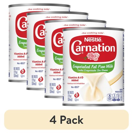 Nestle Fat Free Evaporated Milk, Liquid, 12 fl oz Can (Buy 4 Get 1 Free)