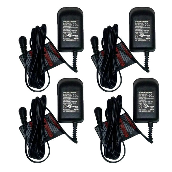 Black and Decker 4 Pack Of Genuine OEM Replacement Chargers - 90593304-4PK