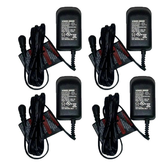 Black and Decker 4 Pack Of Genuine OEM Replacement Chargers # 90593304-4PK