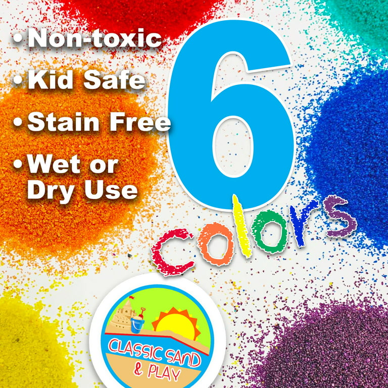 Classic Sand and Play Rainbow Colored Play Sand, 20 lb. Bag, Natural and  Non-Toxic, Fun Wet and Dry Indoor and Outdoor, Sandbox, Therapy, and Table
