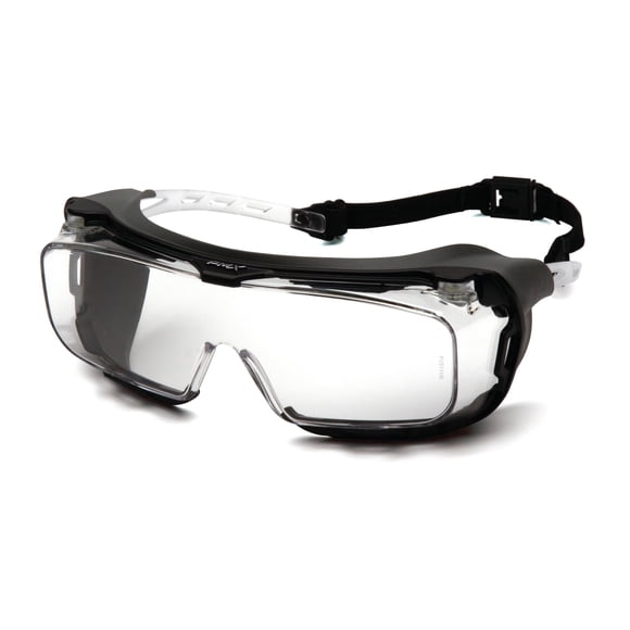 Pyramex Cappture Over Prescription Safety Glasses, Clear H2MAX Anti-Fog Lens w/Rubber Gasket