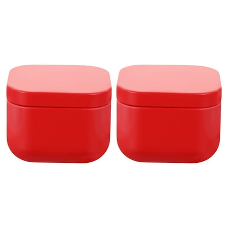 2pcs Square Tinplate Containers for Small Candle Jars and Candle Tins