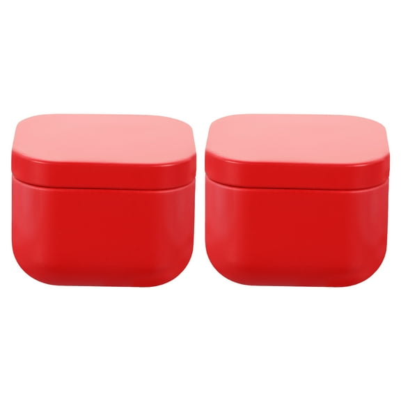 2pcs Square Tinplate Containers for Small Candle Jars and Candle Tins