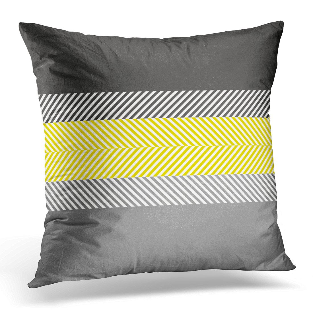 STOAG White Grey Modern Yellow Gray Geometric Stripes Contemporary