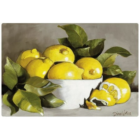 Bowl Lemon Peel - Magic Slice Lemons in a White Bowl by Diana Watson Non-Slip Flexible Cutting Board