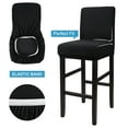 thumbnail image 6 of PiccoCasa Stretch Spandex Chair Seat Cover Jacquard Bar Stool Covers Pack of 4, Black, 6 of 8