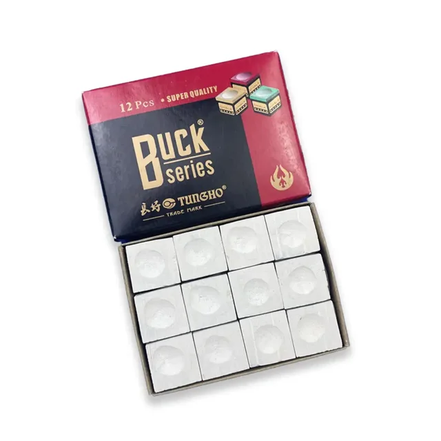12PCS/Box Square Billiard Chalks Pool Cue Stick Chalk Rubbing Powder Snooker Table Billiards Supplies Antiskid Device
