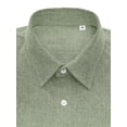 thumbnail image 2 of Youclos Men's Button Down Shirt Linen Short Sleeve with Pocket, 2 of 7
