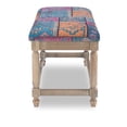 thumbnail image 3 of Linon Isla Multi Patterned Upholstered Wood Bench in Blue, 3 of 9