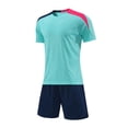 thumbnail image 5 of Soccer Jerseys for Kids Boys & Girls Ndbuld Children's Short Sleeve Top With Elastic Waist Shorts Sportswear And Soccer Set For Middle And Big Kids Light Blue 3XS, 5 of 7
