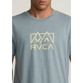 thumbnail image 3 of RVCA Men's Slim Fit Red Stitch Peak Graphic T-Shirt Flint Stone Blue-XL, 3 of 7
