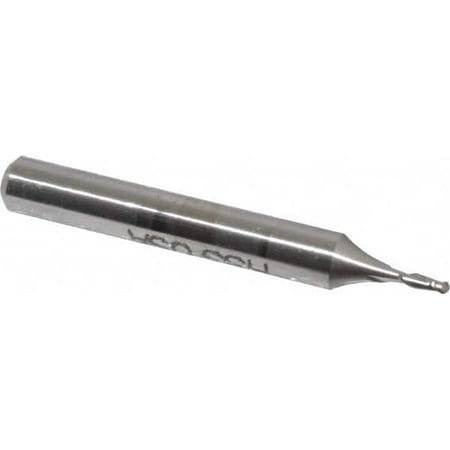 

Made in USA 0.05 Diam 0.15 LOC 2 Flute High Speed Steel Ball End Mill