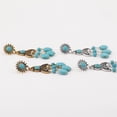 thumbnail image 5 of Boho Turquoise Chandelier Drop Earrings for Women Vintage Long Blue Birthstone Crystal Tassel Charms Statement Dangle Earring Lightweight Bohemian Ethnic Holiday Anniversary Jewelry, 5 of 11