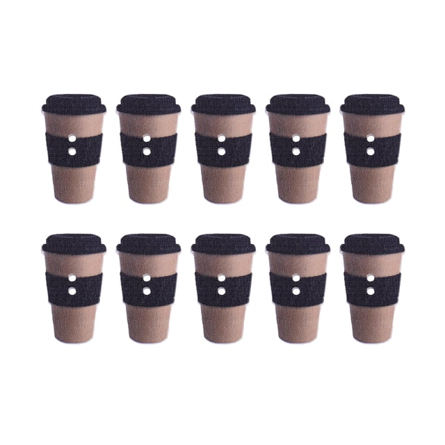 EeaseCA 100pcs Milk Tea Cup Buttons Sewing Fasteners Wood Buttons Sewing Accessories