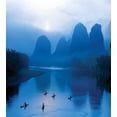 thumbnail image 3 of Ambesonne Blue Duvet Cover Sets, Sunrise Raft River Scenery, 2-Queen, Royal Blue Aqua, 3 of 7