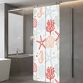 thumbnail image 3 of Static Cling Door Window Covering, Red Orange Coastal Window Privacy Film Frosted, Summer Beach Coral Shell Ocean UV Blocking Windows Film for Office, Hotel, Bedroom, 29.5 x 78.7 Inches, 3 of 9