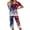 Dark Blue, variant on 4th of July Pajamas for Women Set Soft Comfy Pajamas Red Blue and White Star Print Short Sleeve Tops Capri Pants Pjs Set with Pockets