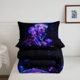 thumbnail image 5 of jejeloiu Colorful Jellyfish Print Twin Comforter Sets,Neon Coral Pattern Bedding Set For Boys,Purple Black,Black Reversible,2 Pieces,1 Comforter and 1 Pillowcase, 5 of 7