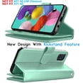 thumbnail image 4 of Galaxy A71 5G Case, [5G Version] Galaxy A71 Wallet Case, Tekcoo Luxury PU Leather Cash Credit Card Slots Holder Carrying Folio Flip Cover [Detachable Magnetic Hard Case] for Samsung A71 [Turquoise], 4 of 6