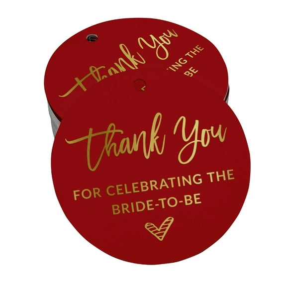Inkdotpot Real Gold Foil Thank You For Celebrating The Bride To Be Bridal Shower Tags Favor Hang Paper Tags 100 Pieces
