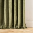 thumbnail image 3 of Martha Stewart Martha’s Velvet Curtain Panel Pair Green, Pole Top, Back Tab, Room Darkening, Lined, Indoor, Adult, 2 Piece Set, 50" x 84", 3 of 5