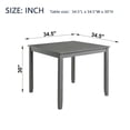 thumbnail image 4 of PAPROOS Solid Wood Dining Table, 30'' Height Square Kitchen Table for Small Space, Farmhouse Acacia Wooden Dinner Table for 4, Gray(Only Table), 4 of 6