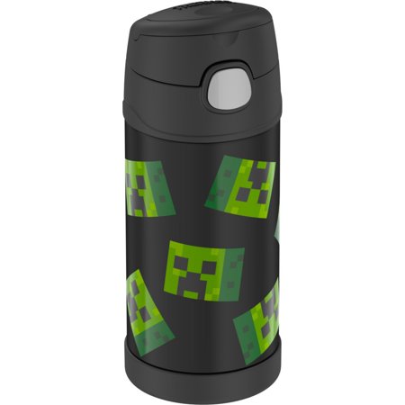 Thermos Funtainer Vacuum Insulated Stainless Steel Bottle With Straw Minecraft 12oz Walmart Com Walmart Com