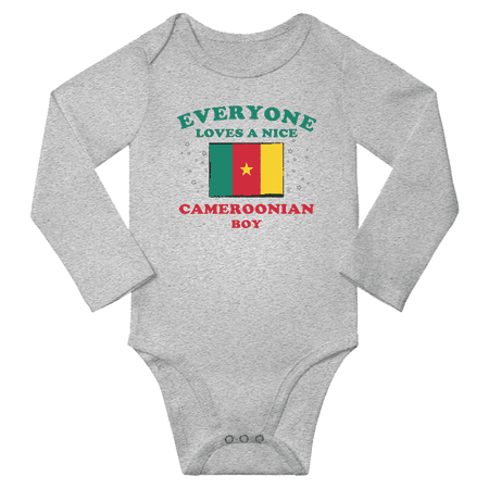 

Everyone Loves a Nice Cameroonian Boy Baby Long Slevve Bodysuits Unisex Gifts (Gray 18-24 Months)