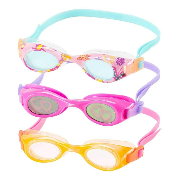 Speedo Kids Swim Goggles Triple Goggle Pack Fun Prints (Orange
