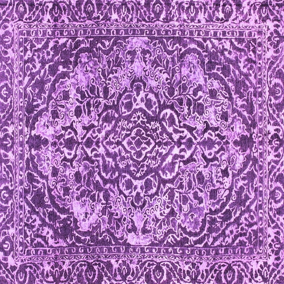 Ahgly Company Indoor Square Abstract Purple Modern Area Rugs, 6' Square