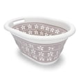 thumbnail image 1 of Camco Collapsible Container 51951 Utility Basket; 14-1/2 Inch Width x 19-3/4 Inch Length; 2-1/2 Inch Height When Collapsed/10 Inch Height When Expanded; White/Taupe; Waterproof Material, 1 of 3
