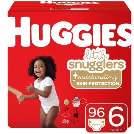 Huggies Little Snugglers Baby Diapers, Size 6, 96 Ct, Economy Plus Pack