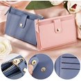 thumbnail image 4 of Mini tarjetero de piel sintética para hombre y mujer, cartera con 6 tarjeteros, bolsa para dinero (rosa y azul), 2 uds. ER, 4 of 5