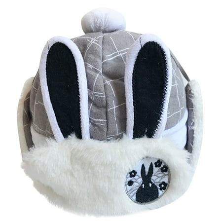 

Children Kids Girls Boys Winter Cartoon Rabbit Ears Villus Keep Warm Hat