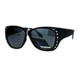thumbnail image 1 of SA106 Polarized 55mm Fit Over OTG Butterfly Rhinestone Diva Sunglasses Matte Black, 1 of 2