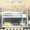 thumbnail image 3 of Aukfa Twin-over-Twin Bunk Bed - Wood Bunk Bed with House Roof for Kids - White, 3 of 8