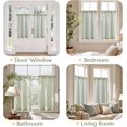 thumbnail image 4 of Linen Kitchen Curtains 36 Inch Length Striped Tier Curtains Ticking Stripe Small Drapes for Living Room Bathroom Cafe Small Window Farmhouse Rustic Pinstripe Rod Pocket 2 Panels Sage Green, 4 of 8