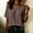 Brown, variant on Zysthvn Summer Womens Tops Casual 3/4 Sleeve Cotton T Shirts for Women Breathable Crew Neck Loose Fit Solid