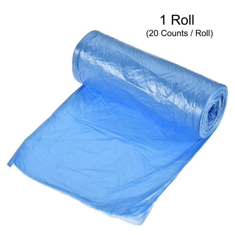Uxcell 2-4 Gallon Small Trash Bags Garbage Waste Basket Liners Blue, 20 Counts / Roll