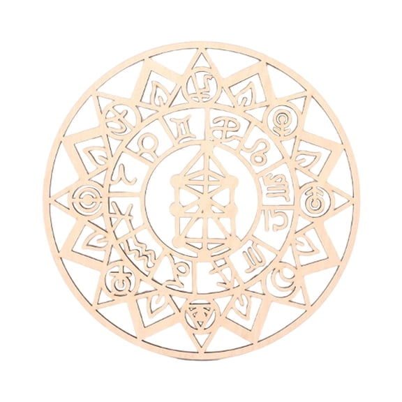 jicheng Geometric Wood Wall Art Boho Abstract Ornament for Bathroom Kitchen Entryway Style D