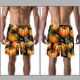 thumbnail image 3 of luoweisi Men's Beach Shorts Quick Dry Swim Trunks with Mesh Lining Thanksgiving Pumpkin L, 3 of 5