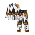 thumbnail image 2 of Bingfone Men'S Pajama Set 2 Piece Loungewear Pjs, Long Sleeve With Pajama Pants-Not All Who Wander Are Lost4, 2 of 9