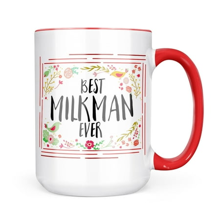 

Neonblond Happy Floral Border Milkman Mug gift for Coffee Tea lovers