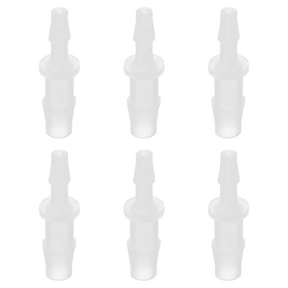 Hose Barb Reducer, 6 Pcs 5/16" to 3/16" Hose ID Connectors Joint Plastic Pipe Fitting Splicer Mender Adapter, White
