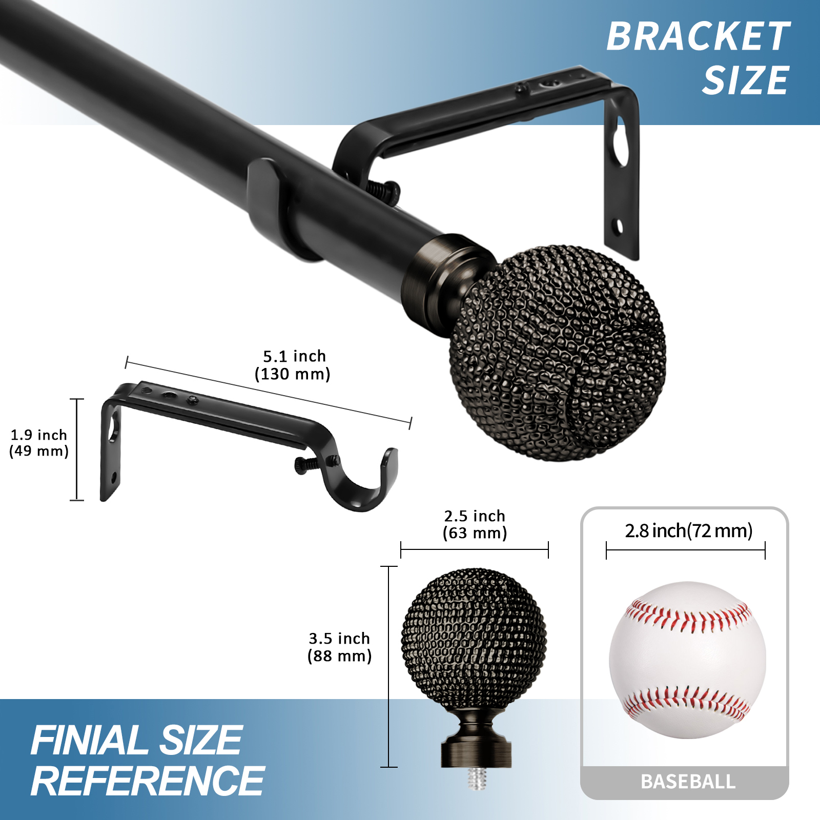 Urbanest 1" Diameter Giato Curtain Rod, 28"-48", Burnt Gold