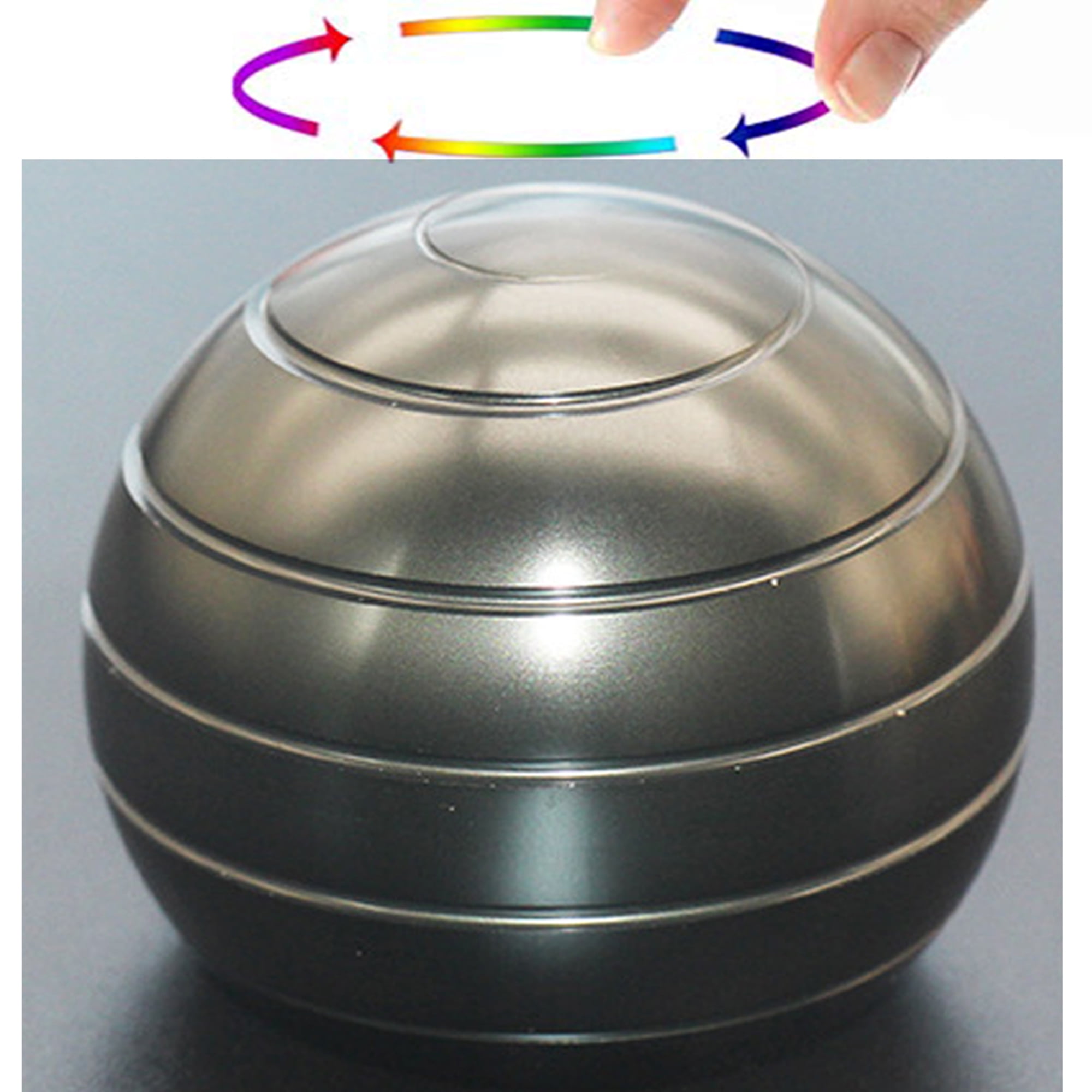 Rotating Gyroscope Tabletop Ball Gyro Fingertips Toy Desk Decompression Rotating Spherical Gyroscope Detachable Gold 