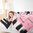 thumbnail image 4 of Manfei Black Pink Ombre Bedding Comforter Set 2pcs for Girls, Bow Knot Monogrammed Twin Comforter Sets, Personalized Letter A Bedding Set, Super Cozy Room Decor, 4 of 8