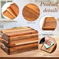 thumbnail image 3 of 24 Pcs Acacia Wood Serving Tray Rectangular Wooden Serving Platter Christmas Dinner Plates Wood Cheese Charcuterie Board for Food Vegetable, Charcuterie, Appetizer (8'' X 12'' X 0.6''), 3 of 10