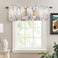 thumbnail image 2 of Bunny Easter Rod Pocket Curtain Valance, Spring Floral Eucalyptus Leaves Eggs Weeping Farmhouse Window Valance for Living Room, Bedroom, Kitchen 42"W x 12"L, 2 of 9